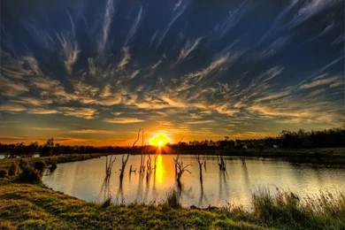 Sunset Landscapes Nature Hdr Photography 1280x1280 Wallpapers ...