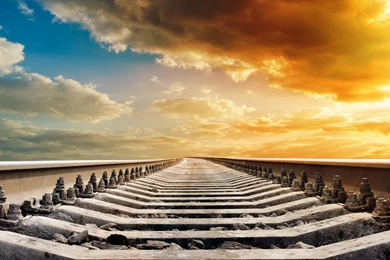 Nature Rails Close Up Sky Clouds Backgrounds Wallpapers Widescreen ...