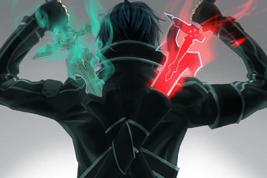 Kirigaya Kazuto Kirito Sword Art Online Black Hair Short Hair ...