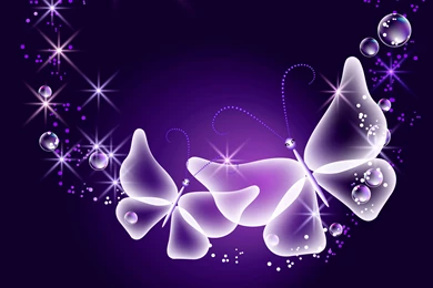 Download Wallpapers Neon, Butterflies, Abstract, Purple, Sparkle ...