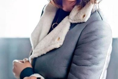 Download Wallpapers 720x1280 Lauren Cohan, Actress, Jacket, Style ...