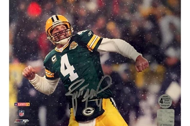 8" X 10" Photo "Fist Pump" Autographed By Brett Favre (