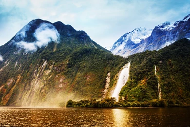 Bowen Falls Milford Sound Fiordland National Park New Zealand 4K ...