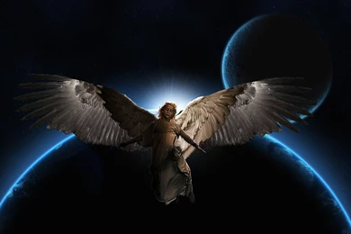 Free Wallpapers   Angel In Front Of Earth 1280x768 Wallpapers