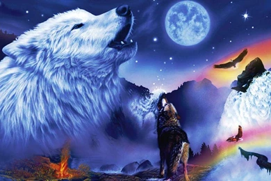 WOLF FANTASY WALLPAPER   (