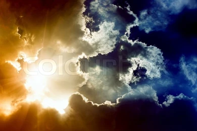Dramatic Impressive Backgrounds  sky With Bright Sun And Dark ...