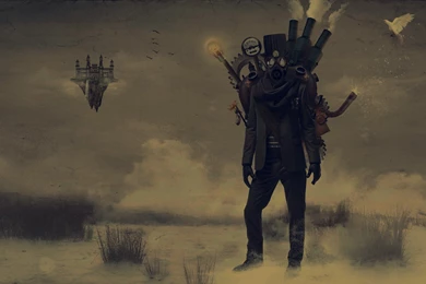 Castles Birds Steampunk Fantasy Art Islands