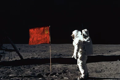 Moon First Man On The Moon Soviet Union Flag Cosmonaut HD Wallpapers
