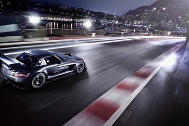 Mercedes Benz SLS AMG Racing Track Race Cars Tuning Crowd ...