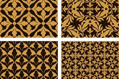 Vintage, Islamic Damask Backgrounds Set, Beautiful Ornamentation ...