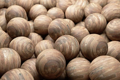Abstract, CGI, Spheres, 3D Render, Wood Texture :: Wallpapers