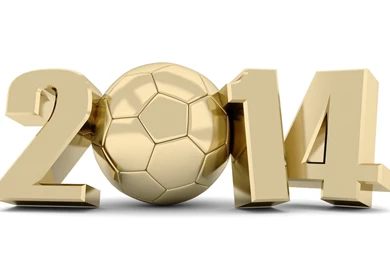 Happy New Year And World Cup 2014 Gold Wallpap