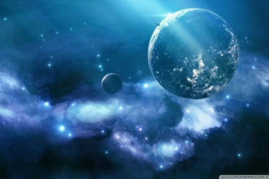 Blue Clouds Blue Galaxy – Space Planets HD Desktop Wallpapers