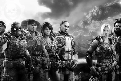 Games Black And White Gears Of War 3 Xbox Game Wallpaper. Black ...