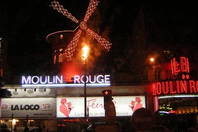 Download Wallpapers Moulin Rouge In Paris, France (1366 X 768 ...