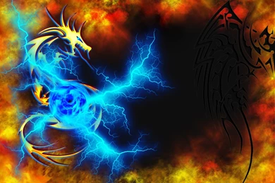 Electr flame Tribal Dragon By Axertion On DeviantArt