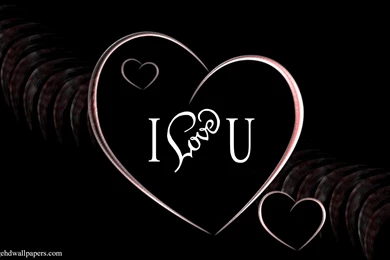 I Love U In Hearts Full HD Black Desktop Wallpapers   Large HD ...