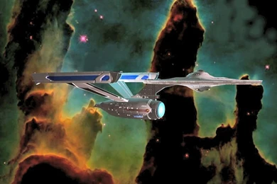 Starship "Enterprise" On Patrol In Nebula, Free Original Series ...