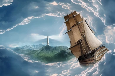 Ship Sailing In The Clouds HD Heavenly Wallpapers Free HD Wallpapers ...
