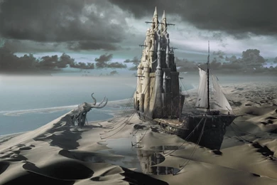 The Sand Castle: Surreal Art print, Poster, Book, Desktop wallpapers