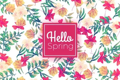 Spring Backgrounds With Watercolor Flowers And Leaves Vector