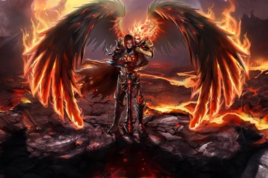 FALLEN ANGEL   Fire Heroes Hell Magic Wallpapers