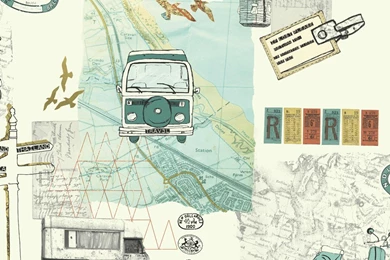 Arthouse Backpacker Travel Motif Map Postcard Camper Wallpapers 889701