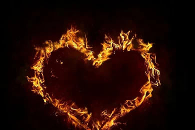 Download Wallpapers 2560x1440 Fire, Smoke, Background, Heart Mac ...
