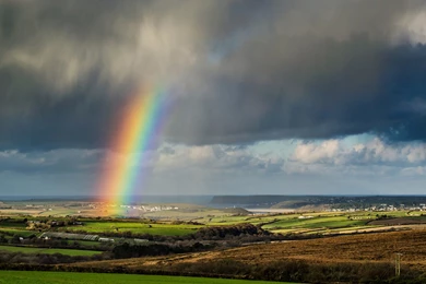 Rainbow Storm Rain Sky Clouds Wallpapers