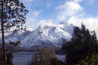 Download 1920x1080 Lake In Snowy Mountains Wallpapers