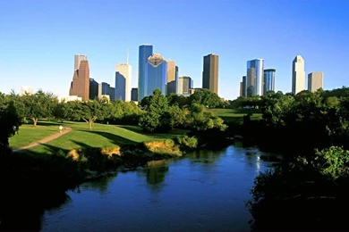 Houston Skyline With River Picture, Houston Skyline With River ...