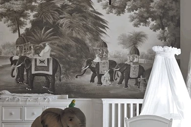 Nursery With Elephant Wallpapers // De Gournay // Simplified Bee ...