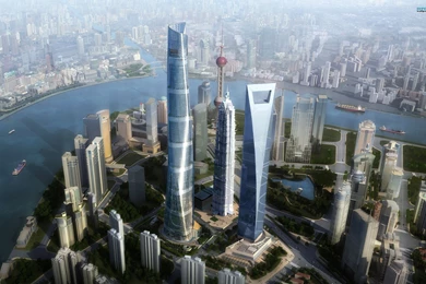 Shanghai Future Skyline   Wallpaper.