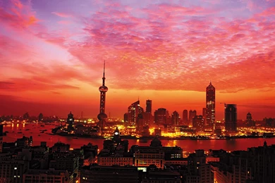 Shanghai Sunset Skyline