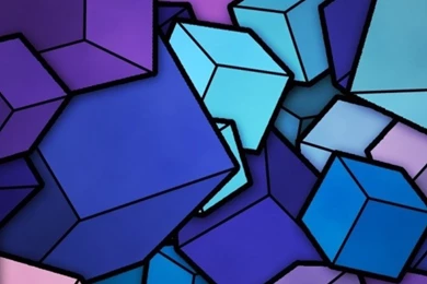 Abstract Blue Cyan Purple Cubes Android Wallpapers Free Download