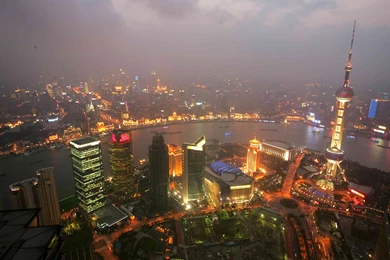 Shanghai Sunset Skyline Wallpapers