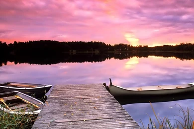 Desktop Wallpapers · Gallery · HD Notebook · Pond Boats 1366x768 ...