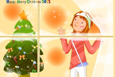 Cute Anime Girl Christmas HD Wallpapers Pack Download