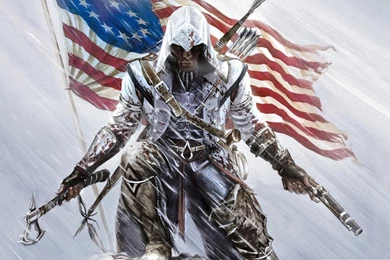 3d American Flag On The Ice Wallpapers