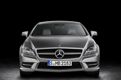 Benz Car In Full Stop, Everything Around It Is Lighted Up, The Car ...