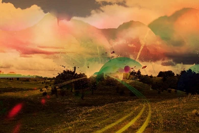 Digital Grassland And Dazzle Light Scenic Backgrounds Widescreen ...