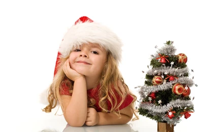 Cute And Sweet Baby Girl With Santa Cap Hd Wallpapers