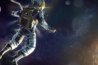 Hd Wallpapers Astronaut Lost In Dark Black Space Abstract Abstract ...