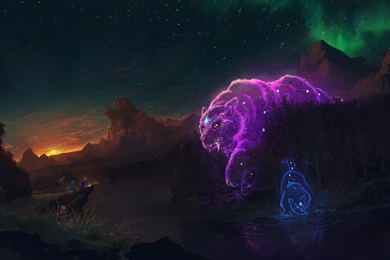 641817 Artist:huussii, Aurora Borealis, Background, Bears, Book ...