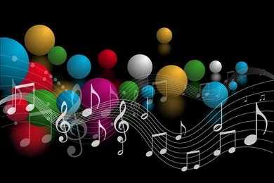Colorfull Ball And Music Notes Wallpapers Art   (