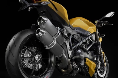 Yellow Ducati Streetfighter 848 Rear Angle Wallpapers