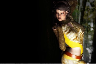 3D Girl Looking In Forest And Black Backgrounds Wallpapers