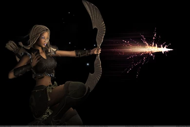 3d Girl In Black Dress Side Pose And Black Backgrounds Wallpapers