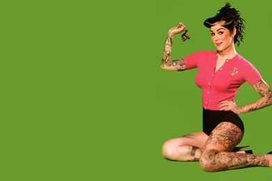 Tattoos Pants Video Games Touhou Long Hair Fujiwara No Mokou ...