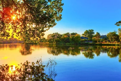 Download Wallpapers 3840x2160 Nature, River, Light, Trees 4K Ultra ...